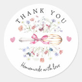 Elegant Wildflower Whisk Bakery Ronde Sticker (Voorkant)