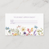 Elegant Wildflower Wild Flower Floral Custom Afsprakenkaartje (Achterkant)