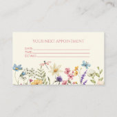 Elegant Wildflower Wild Flower Floral Custom Afsprakenkaartje (Achterkant)