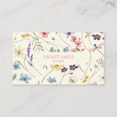 Elegant Wildflower Wild Flower Floral Custom Afsprakenkaartje (Voorkant)