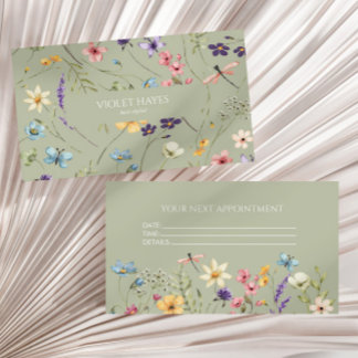 Elegant Wildflower Wild Flower Floral Custom Afsprakenkaartje