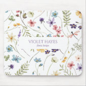 Elegant Wildflower Wild Flower Floral Custom Muismat (Voorkant)