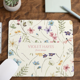 Elegant Wildflower Wild Flower Floral Custom Muismat