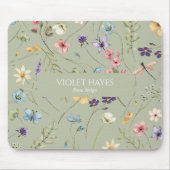 Elegant Wildflower Wild Flower Floral Custom Muismat (Voorkant)