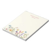 Elegant Wildflower Wild Flower Floral Custom Notitieblok (Linkerzijde)