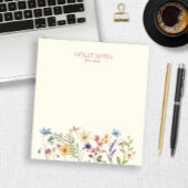Elegant Wildflower Wild Flower Floral Custom Notitieblok