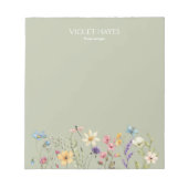 Elegant Wildflower Wild Flower Floral Custom Notitieblok (Voorkant)