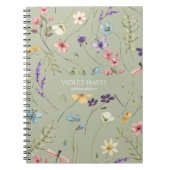 Elegant Wildflower Wild Flower Floral Custom Notitieboek (Voorkant)