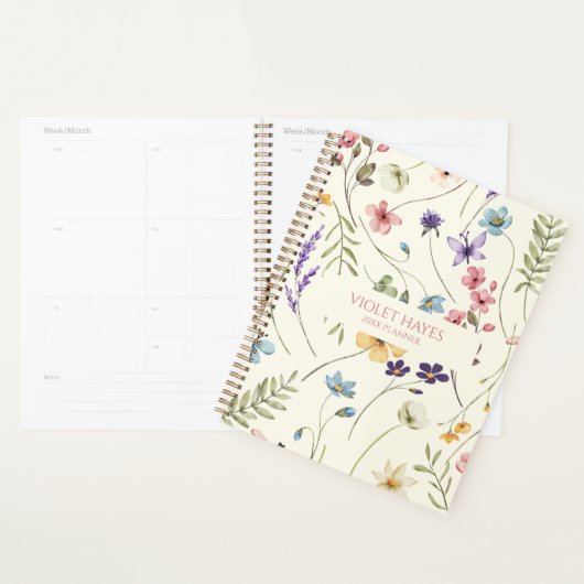 Elegant Wildflower Wild Flower Floral Custom Planner (Display)