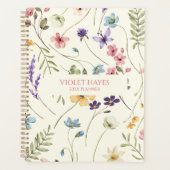 Elegant Wildflower Wild Flower Floral Custom Planner (Voorkant)