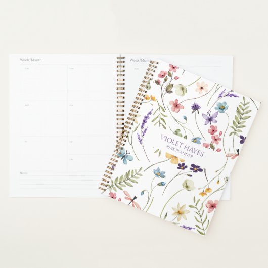 Elegant Wildflower Wild Flower Floral Custom Planner (Display)