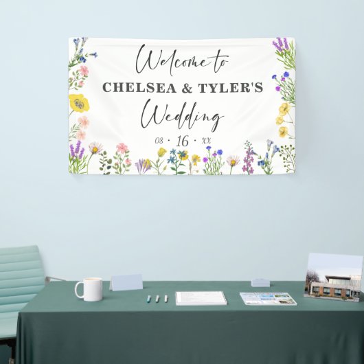 Elegant Wildflower  Wilde Floral Wedding Spandoek (Beurs)