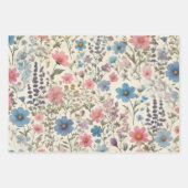 Elegant Wildflower Wrapping Paper Set – Pakket van (Voorkant 3)