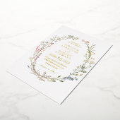 Elegant Wildflower Wreater Royal Simple Wedding Folie Uitnodiging (Gedraaid)