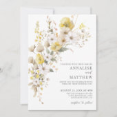 Elegant Wildflower Yellow Floral Wedding Kaart (Voorkant)