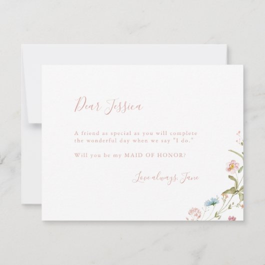 Elegant Wildflower zal je mijn eerbewijs zijn. Kaart (Achterkant)