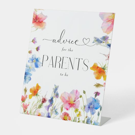 Elegant Wildflowers Advies Teken Reclamebord Met Voetstuk (Voorkant)