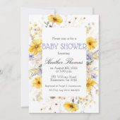 Elegant Wildflowers Garden Baby shower Invitation Kaart (Voorkant)