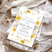 Elegant Wildflowers Garden Baby shower Invitation Kaart