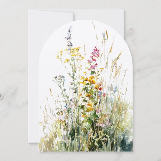 Elegant Wildflowers Mason Jar Bridal Shower Kaart (Achterkant)