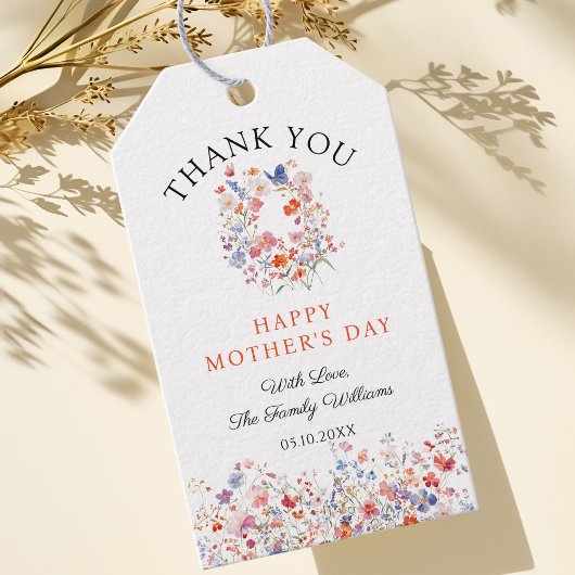 Elegant Wildflowers Mother's Day Thank you Cadeaulabel