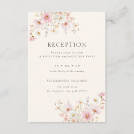 Elegant Wildflowers Reception Wedding Informatiekaartje