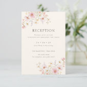 Elegant Wildflowers Reception Wedding Informatiekaartje (Staand voorkant)
