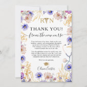 Elegant Wildflowers RN Nurse Afstuderen Bedankt (Voorkant)