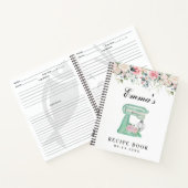Elegant Wildflowers Roze Blauwgroen Receptenboek Notitieboek (Binnen)