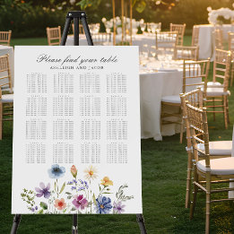 Elegant Wildflowers Spring Wedding Seating Chart