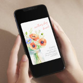 Elegant Wildflowers Waterverf Moederdag Brunch Kaart