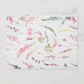 Elegant Wilflower Waterverf Floral Date Ideeën Briefkaart (Achterkant)