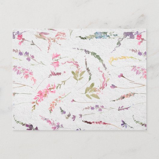 Elegant Wilflower Waterverf Floral Date Ideeën Briefkaart (Achterkant)