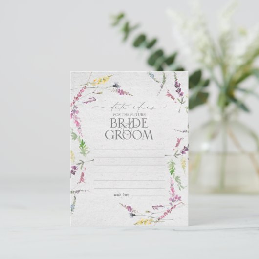 Elegant Wilflower Waterverf Floral Date Ideeën Briefkaart (Staand voorkant)