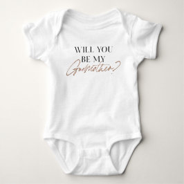 Elegant Will jij m'n godmoeder | Voorstel Baby B Romper