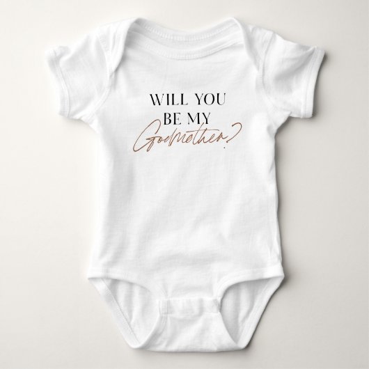Elegant Will jij m'n godmoeder | Voorstel Baby B Romper (Voorkant)