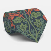 Elegant William Morris Aardbeien Bloemmotief Stropdas (Opgerold)