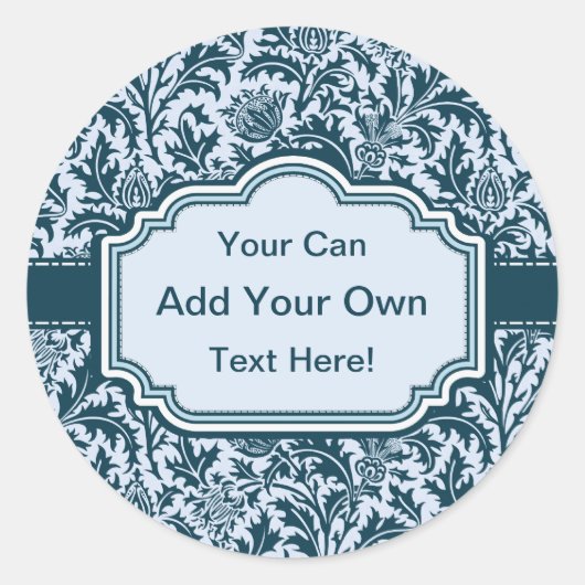 Elegant William Morris bloemendistelpatroon Ronde Sticker (Voorkant)