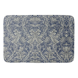 Elegant William Morris Floral Blauw Wit Patroon Badmat