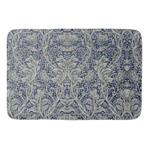 Elegant William Morris Floral Blauw Wit Patroon Badmat