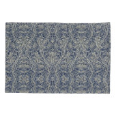 Elegant William Morris Floral Blauw Wit Patroon Kussensloop (Achterkant-Links)