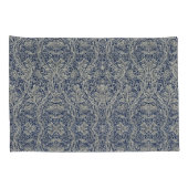 Elegant William Morris Floral Blauw Wit Patroon Kussensloop (Achterkant-Rechts)