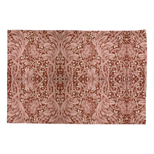 Elegant William Morris Floral Blauw Wit Patroon Kussensloop (Achterkant-Links)