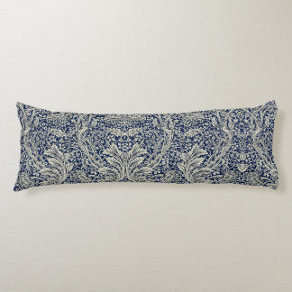 Elegant William Morris Floral Blauw Wit Patroon Lichaamskussen