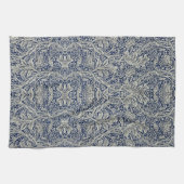 Elegant William Morris Floral Blauw Wit Patroon Theedoek (Horizontaal)