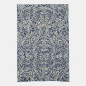 Elegant William Morris Floral Blauw Wit Patroon Theedoek (Verticaal)
