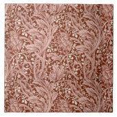 Elegant William Morris Floral Brown wit patroon Tegeltje (Voorkant)