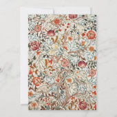 Elegant William Morris Floral Fotobruiloft Kaart (Achterkant)