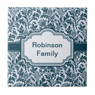 Elegant William Morris Floral Thistle Pattern Tegeltje