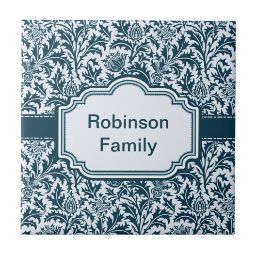 Elegant William Morris Floral Thistle Pattern Tegeltje (Voorkant)